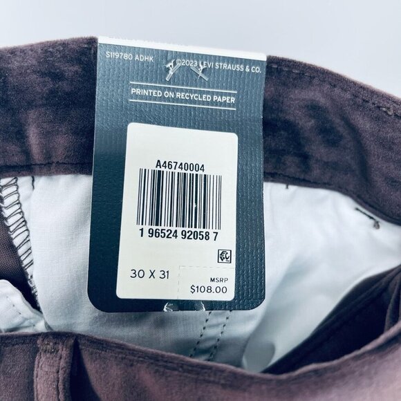 Levi’s  baggy Pants Size30X31 Women’s Throusers Velvet Straight Leg Brown New - Picture 9 of 9